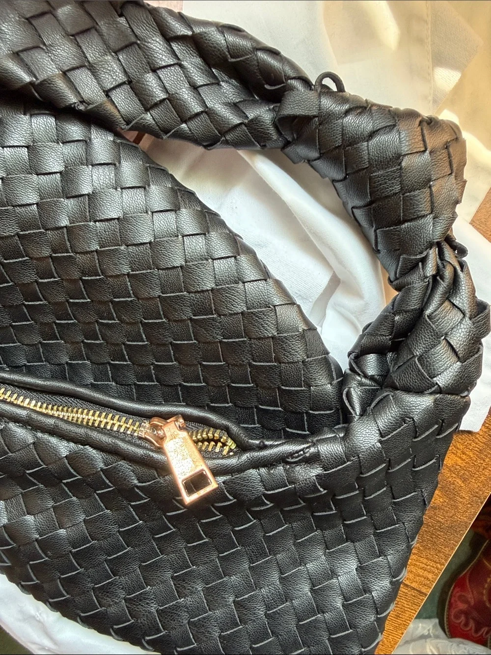 Meli Bianco Woven Shoulder Bag